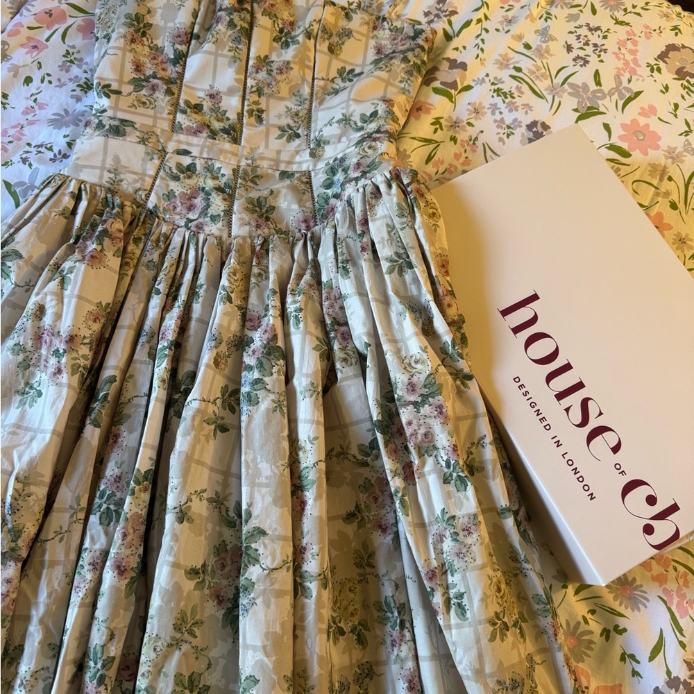 House of CB Ysabella cream floral midi dress size Medium. Like new. - Picture 6 of 9